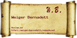 Weiger Bernadett névjegykártya