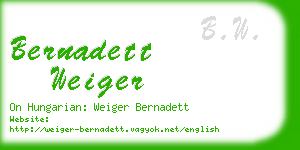 bernadett weiger business card